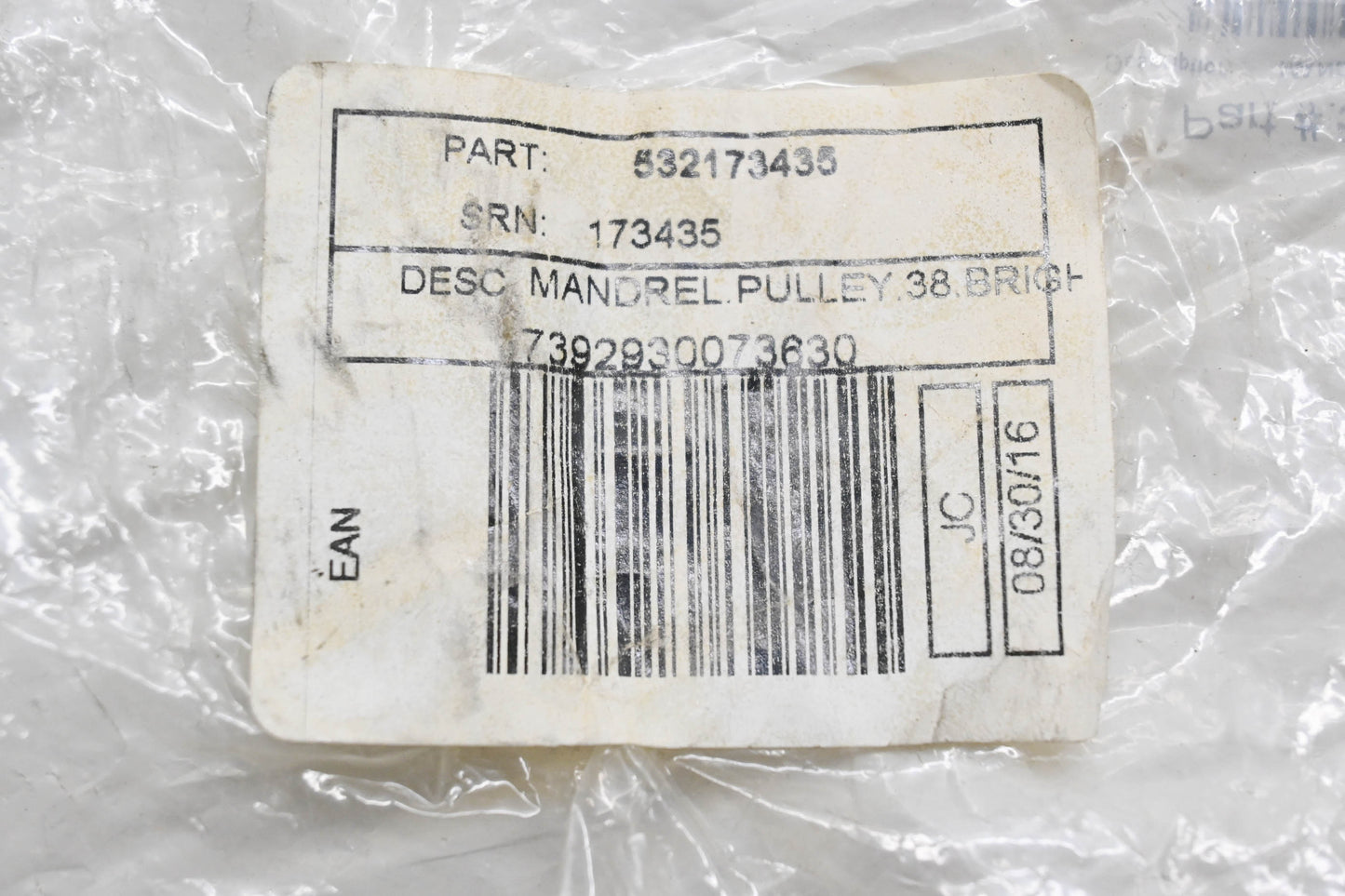 New OEM Husqvarna 532173435 Mandrel Pulley NOS