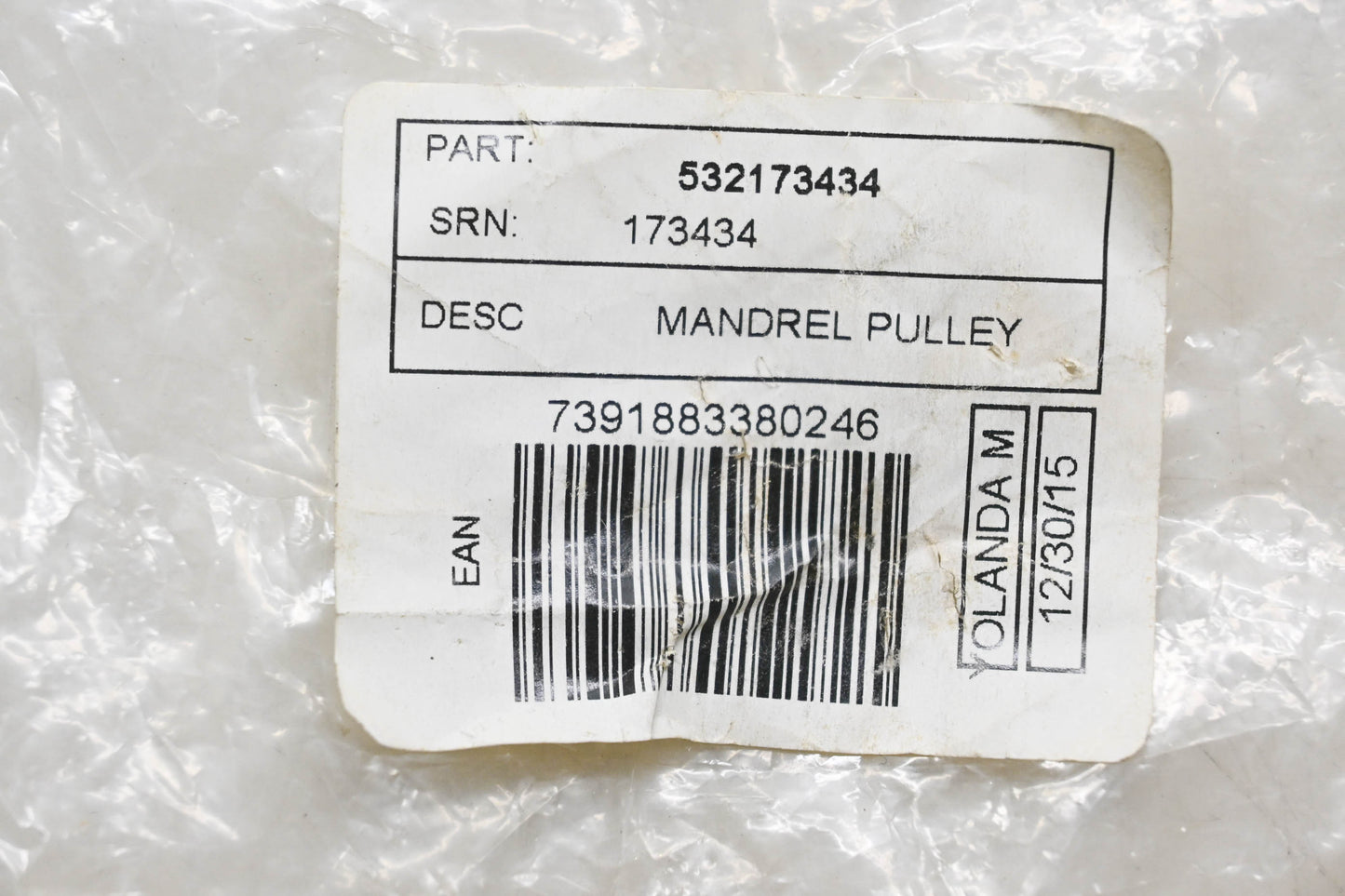 New OEM Husqvarna 532173434 Mandrel Pulley NOS