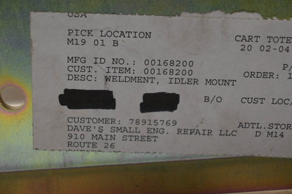 Ariens 00168200 Idler Mount Weldment NOS