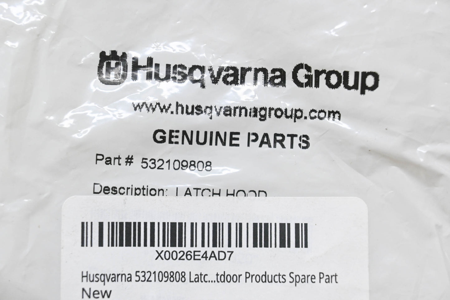 New OEM Husqvarna 532109808 Latch Hood NOS