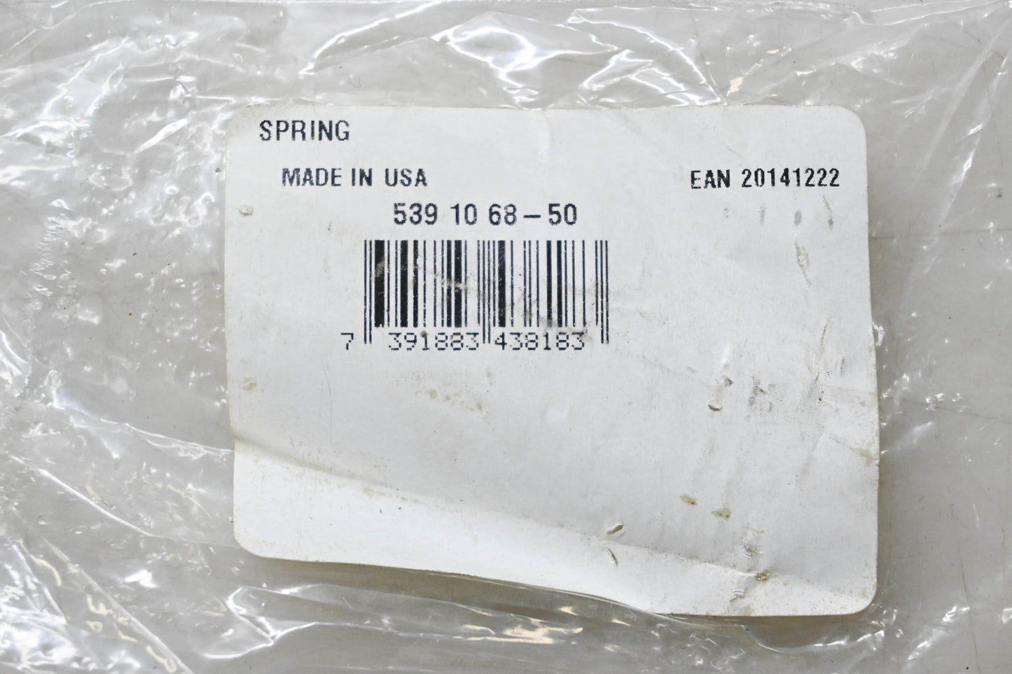 New OEM Husqvarna 539 10 68-50, 539106850 Spring NOS