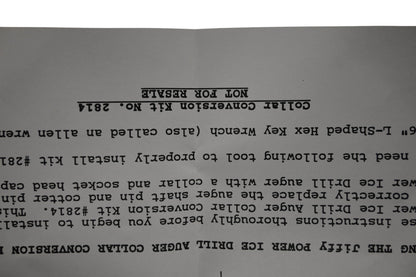 Jiffy 2814 Collar Conversion Assembly NOS