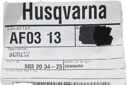 New OEM Husqvarna 503 20 34-25, 503203425 Screws Qty 2 NOS