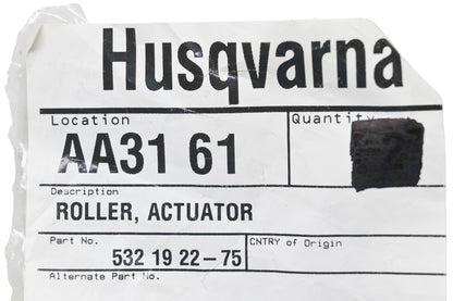New OEM Husqvarna 532 19 22-75, 532192275 Actuator Roller NOS