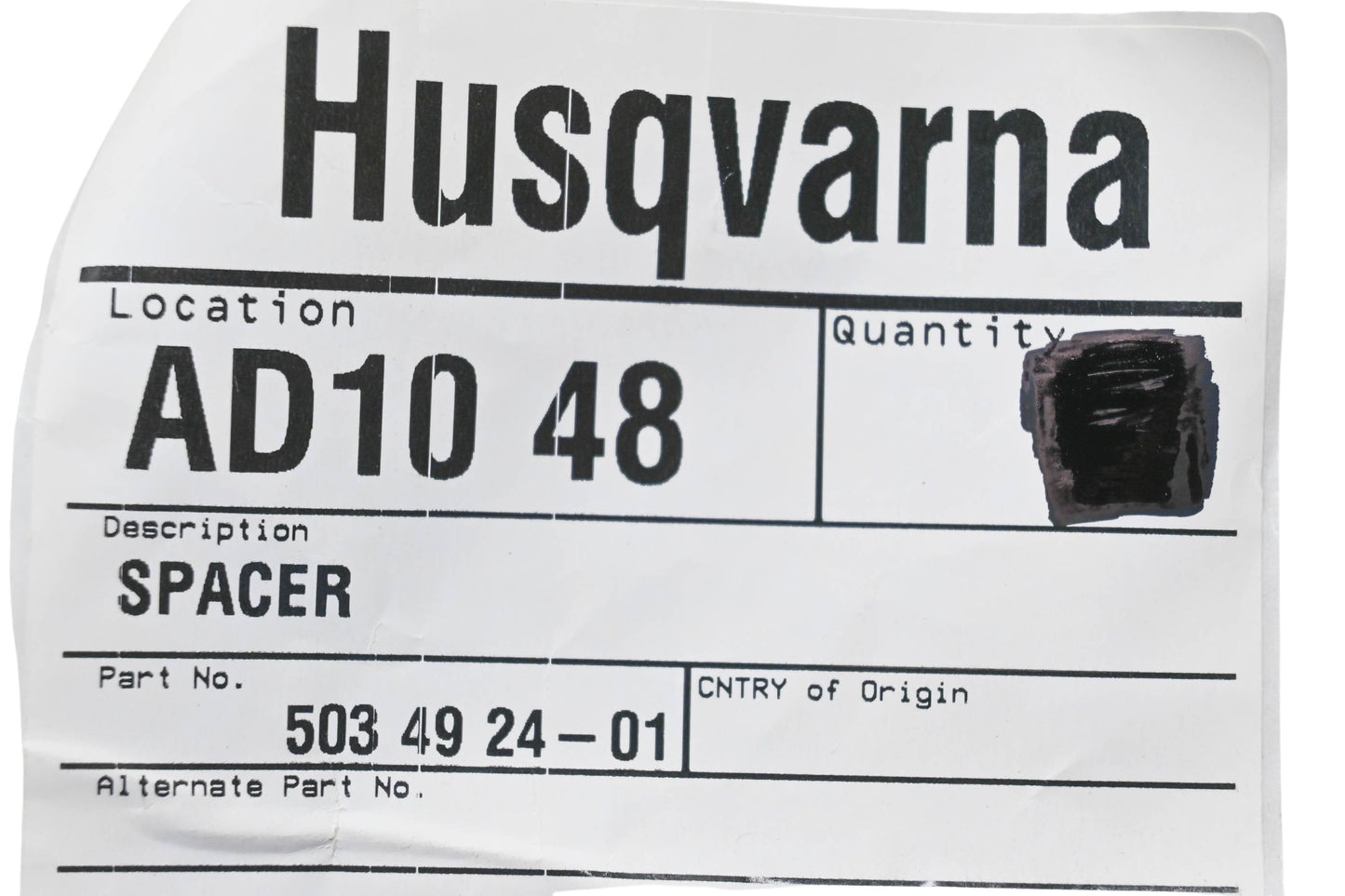 New OEM Husqvarna 503 49 24-01, 503492401 Spacer NOS