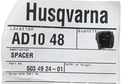 New OEM Husqvarna 503 49 24-01, 503492401 Spacer NOS