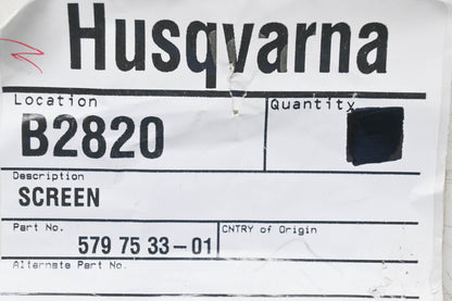 New OEM Husqvarna 579 75 33-01, 579753301 Screen NOS