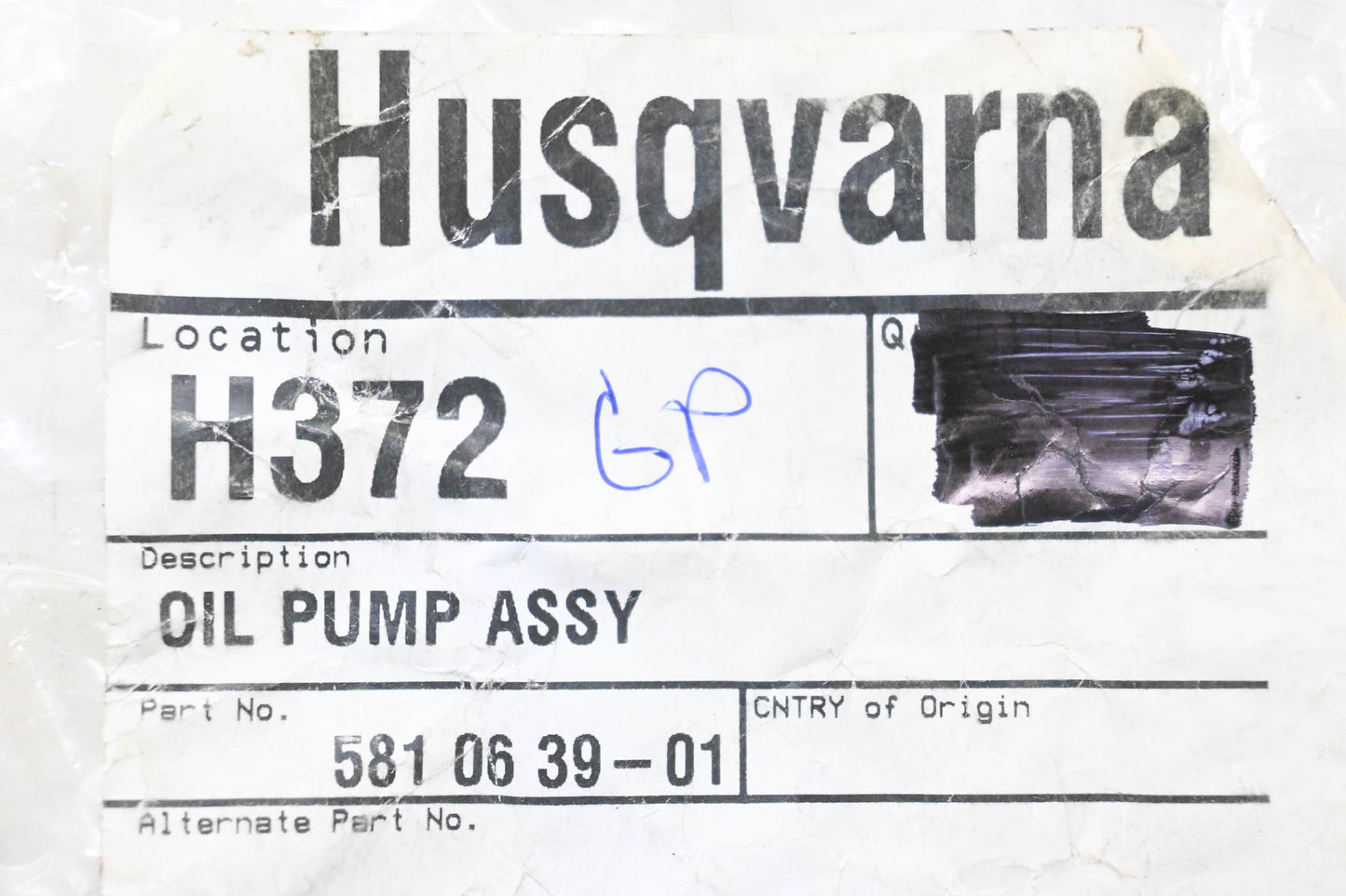 New OEM Husqvarna 581 06 39-01, 581063901 Oil Pump NOS