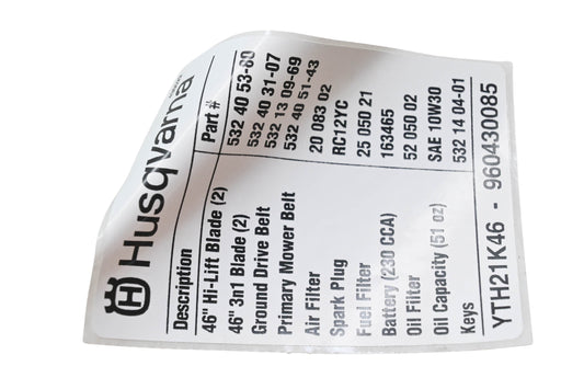 New OEM Husqvarna 532 43 05-22, 532430522 Decal NOS