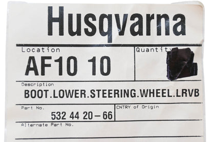 New OEM Husqvarna 532 44 20-66, 532442066 Lower Steering Wheel Boot NOS