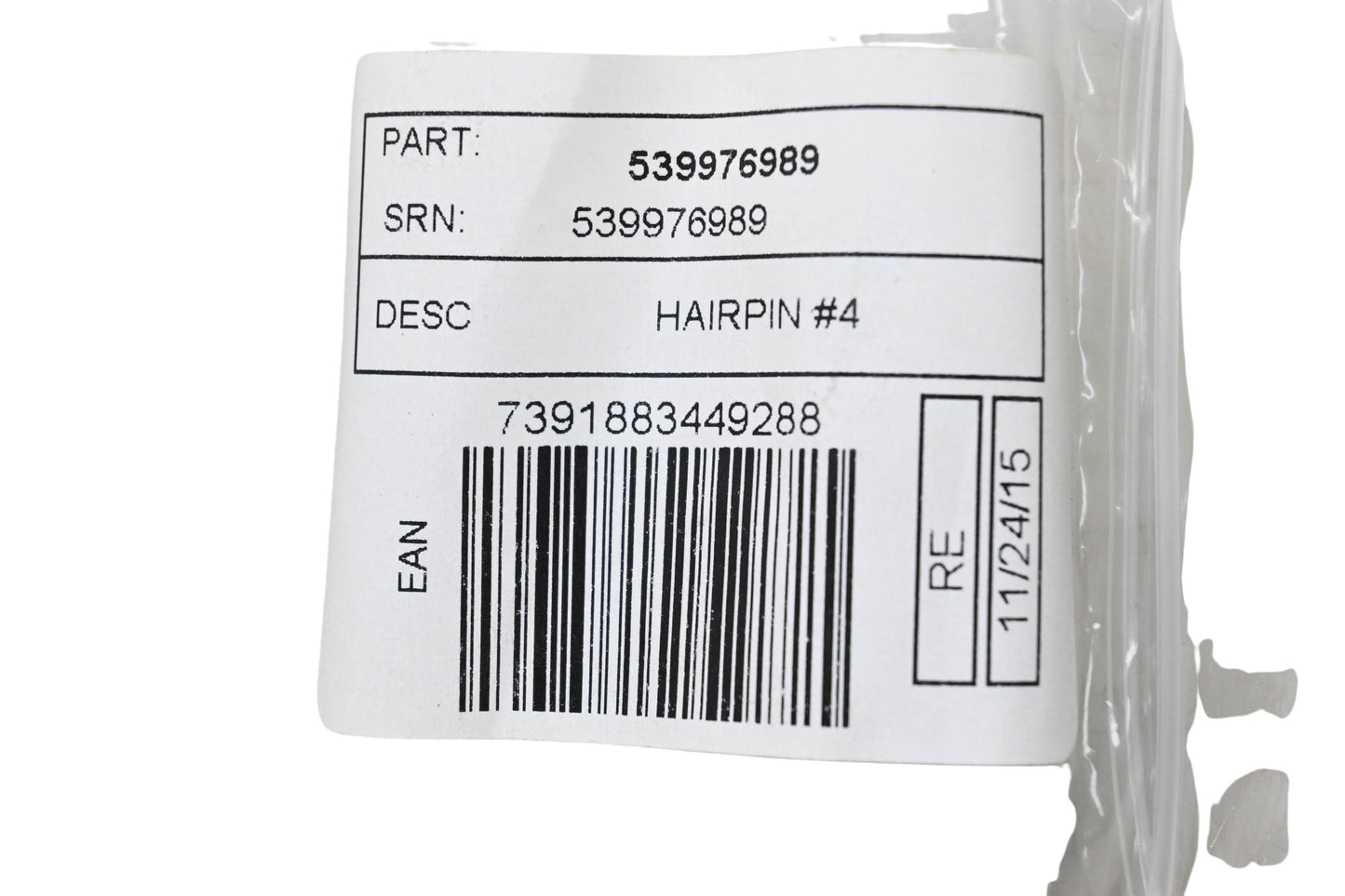 New OEM Husqvarna 539 97 69-89, 539976989 Hairpin NOS
