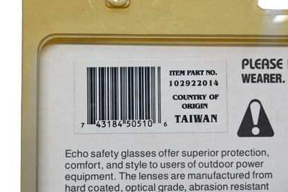 New OEM Echo 102922014 Safety Glasses NOS