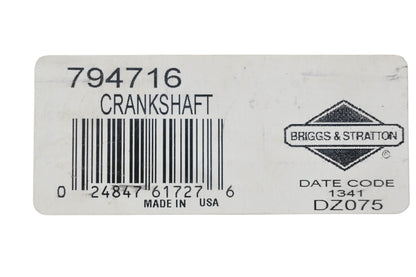 New OEM Briggs & Stratton 794716 Crankshaft NOS