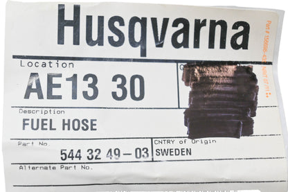 New OEM Husqvarna 544 32 49-03, 544324903 Fuel Hose NOS