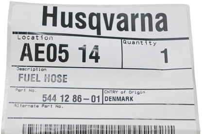 New OEM Husqvarna 544 12 86-01, 544128601 Fuel Hose NOS