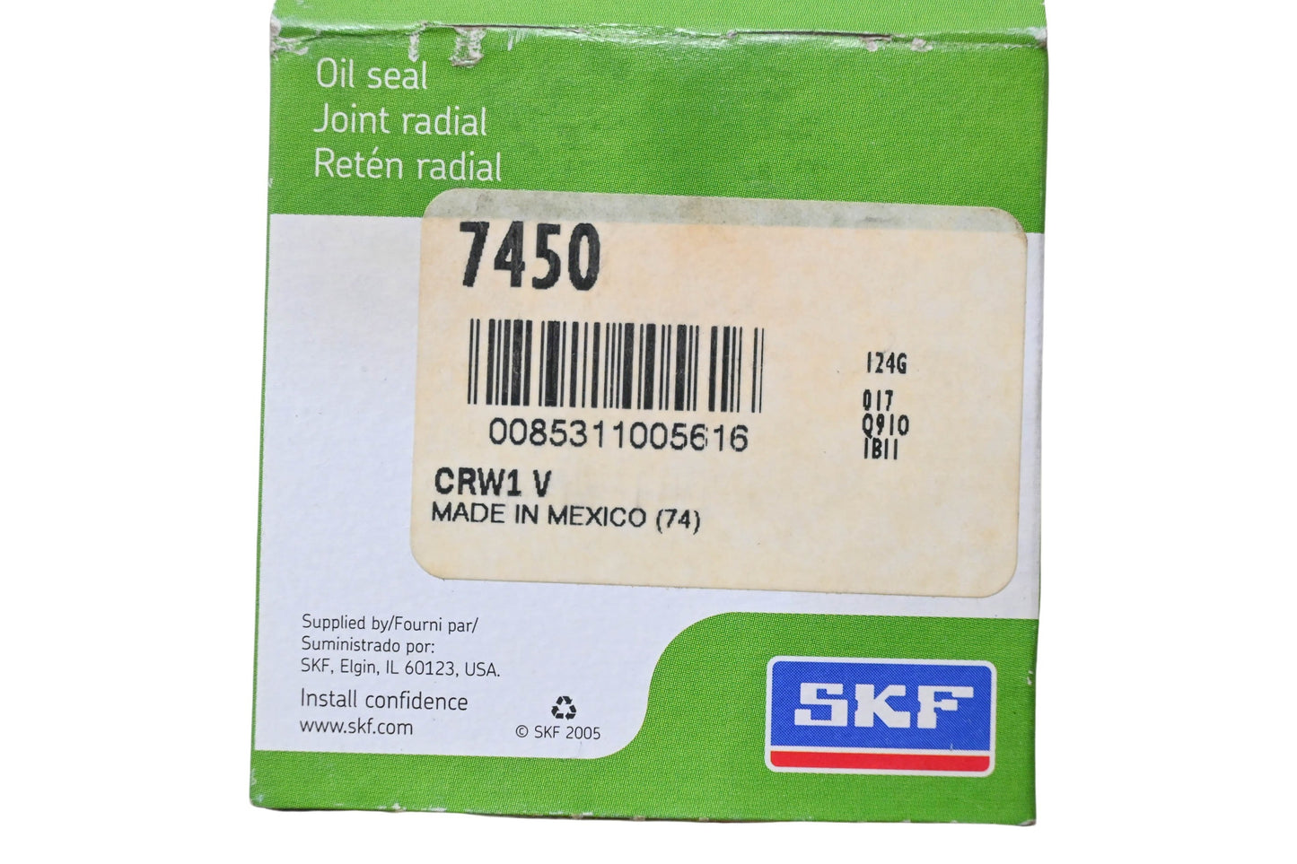 SKF 7450, CRW1V Oil Seal NOS