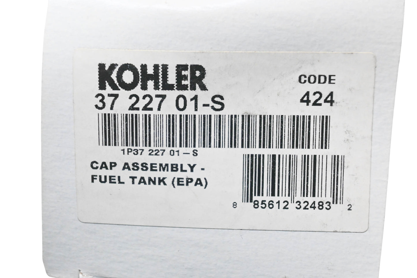 Kohler 37 227 01-S Fuel Tank Cap Assembly NOS