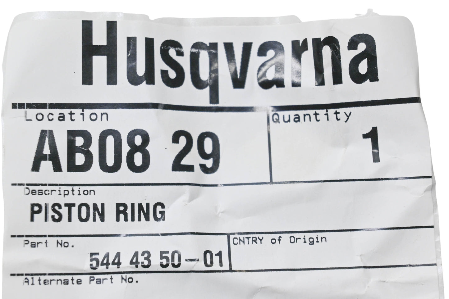 New OEM Husqvarna 544 43 50-01, 544435001 Piston Ring NOS