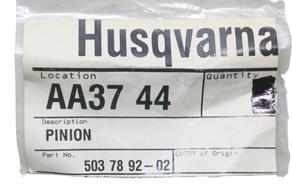New OEM Husqvarna 503 78 92-02, 503789202 Pinion NOS