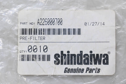 Shindaiwa A226000700 Pre-Filter NOS