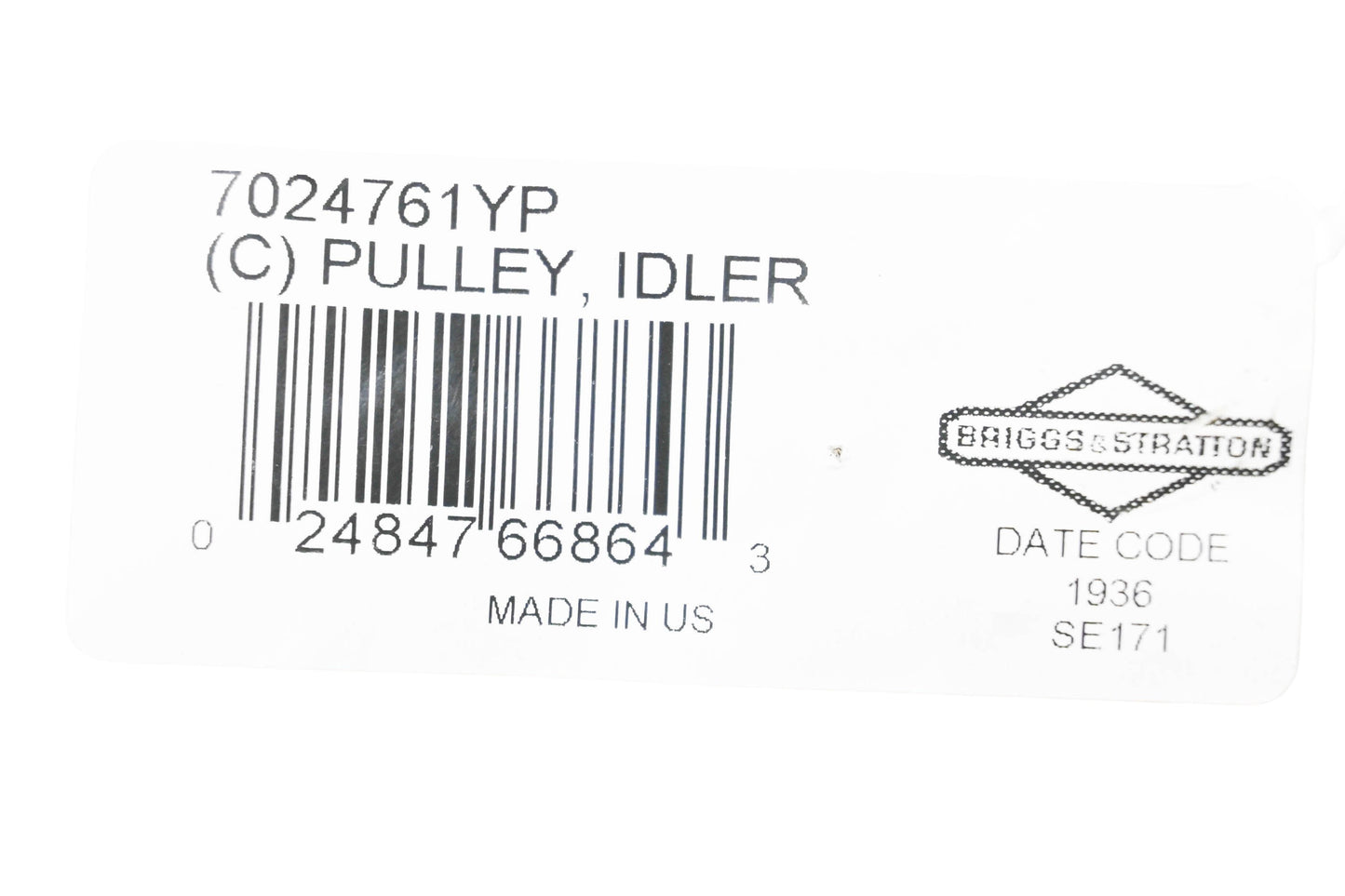New OEM Briggs & Stratton 7024761YP Idler Pulley NOS