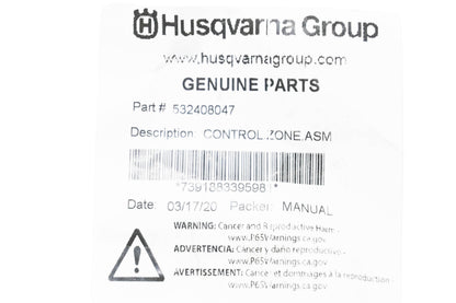 New OEM Husqvarna 532408047, 532 40 80-47 Control Assembly NOS