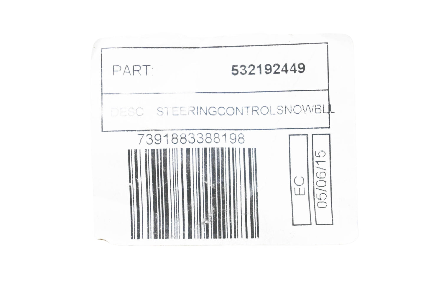 New OEM Husqvarna 532192449, 532 19 24-49 Steering Control NOS