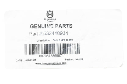 New OEM Husqvarna 532440934, 532 44 09-34 Control Cable NOS