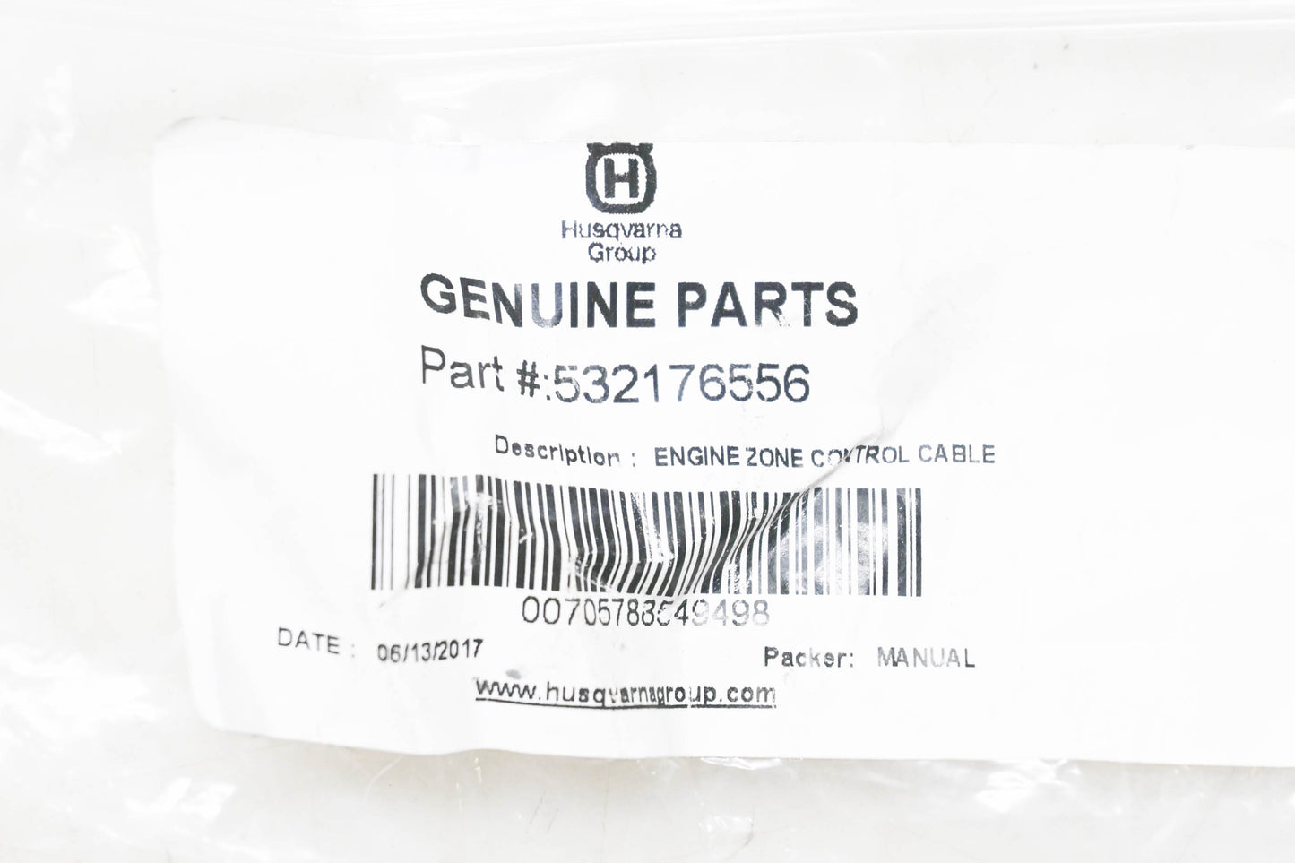 New OEM Husqvarna 532176556 Engine Control Cable NOS