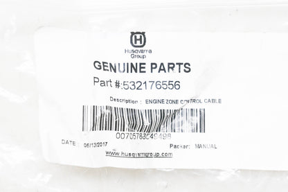 New OEM Husqvarna 532176556 Engine Control Cable NOS