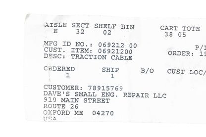 Ariens 06921200 Traction Cable NOS