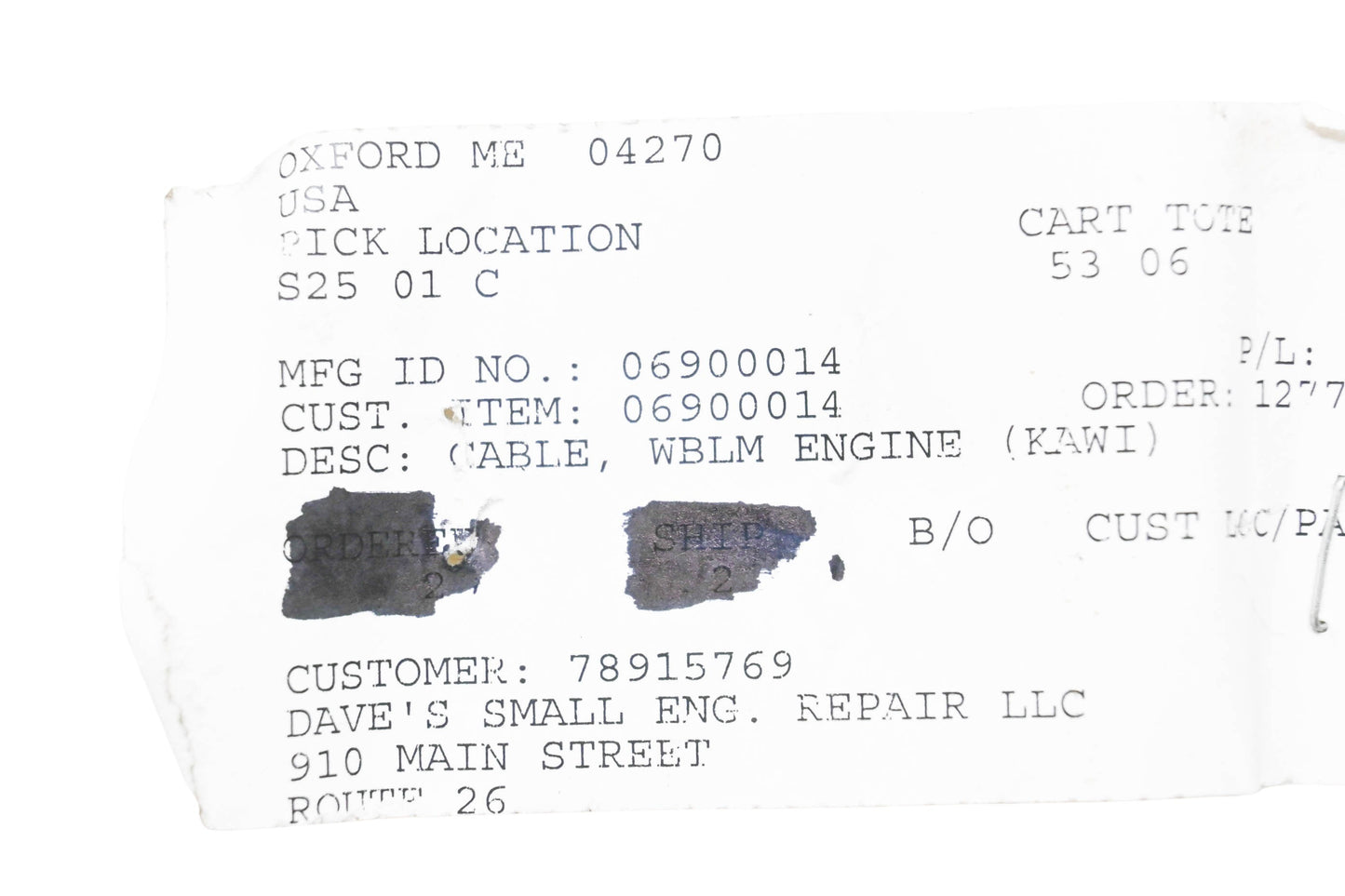 Ariens 06900014 Walk Behind Engine Cable NOS
