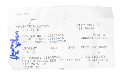 Ariens 06900026 Throttle Cable NOS