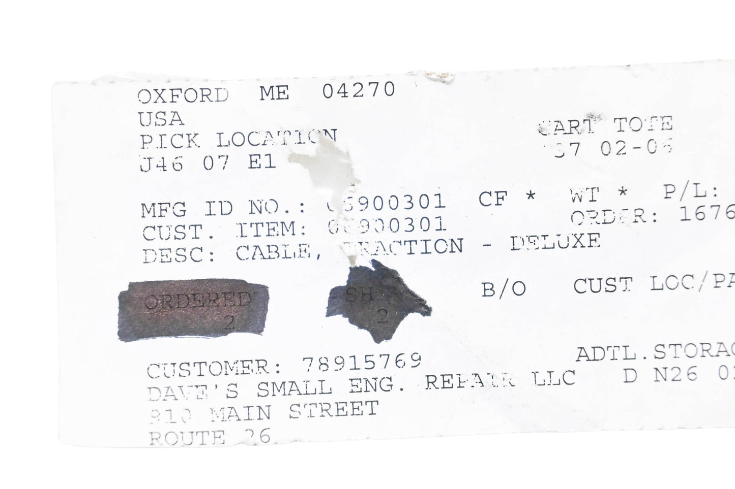 Ariens 06900301 Traction Cable NOS