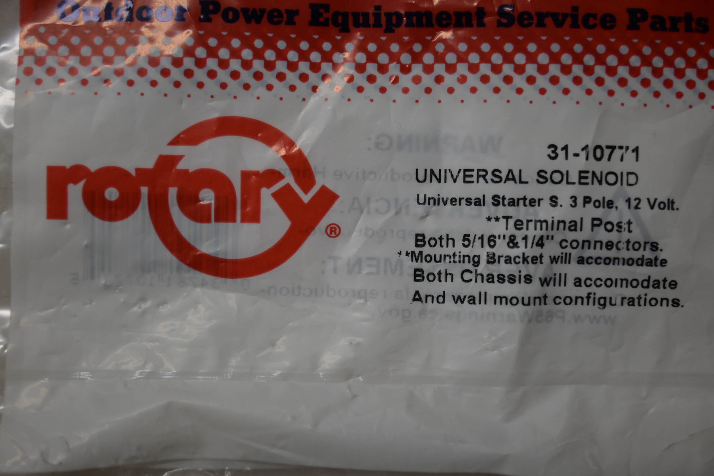 Rotary 31-10771, 10771 Universal Solenoid NOS