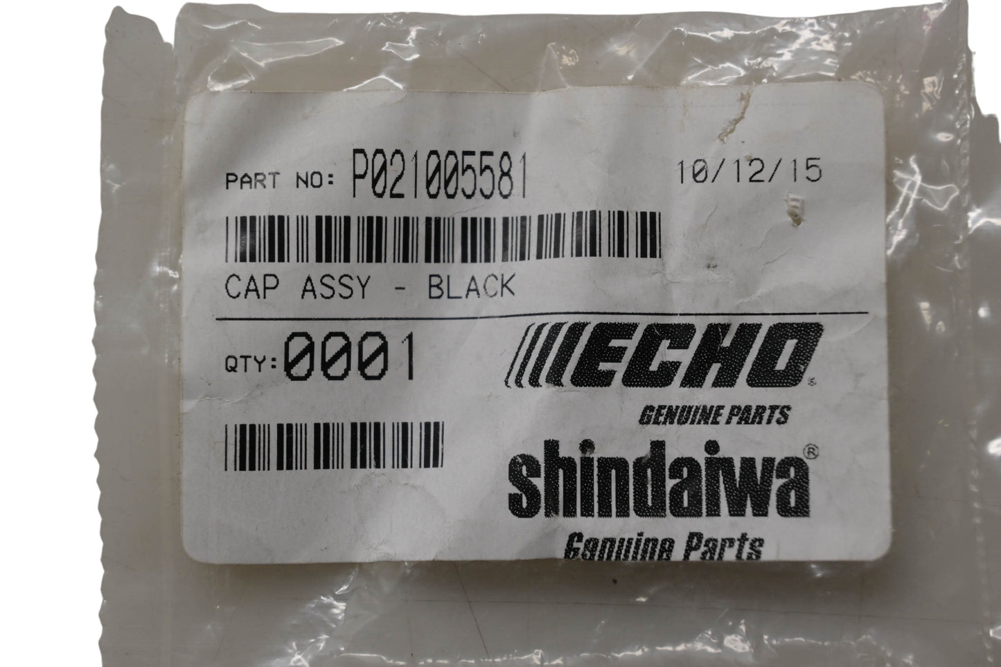 New OEM Echo P021005581 Black Cap Assembly NOS