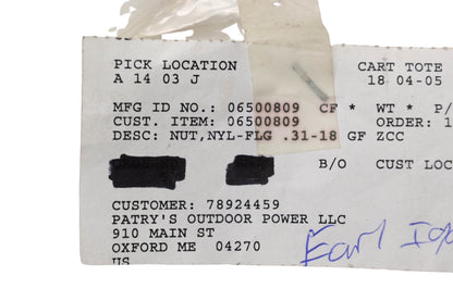 Ariens 06500809 Flange Nuts Qty 5 NOS