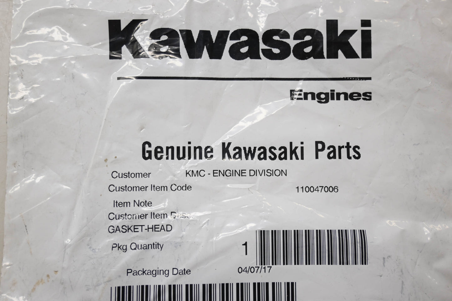 New OEM Kawasaki 11004-7006 Head Gasket NOS