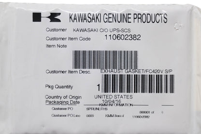 New OEM Kawasaki 110602382 Muffler Gasket NOS