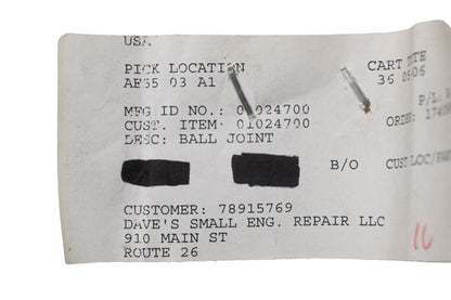 Ariens 01024700 Ball Joint NOS