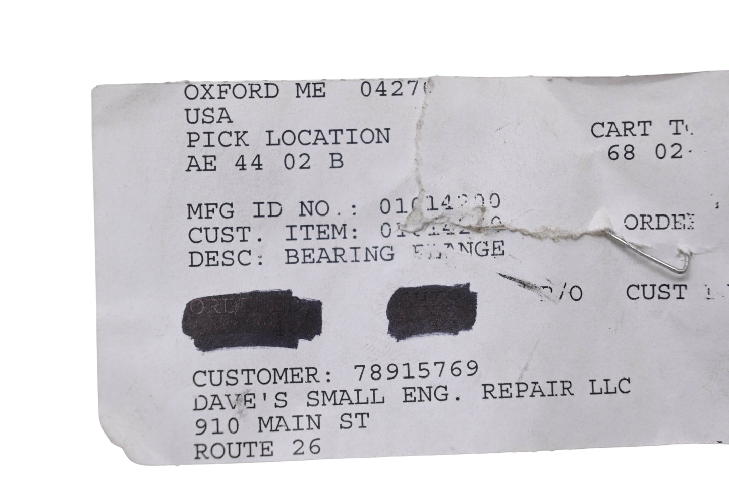 Ariens 01014200 Bearing Flange NOS