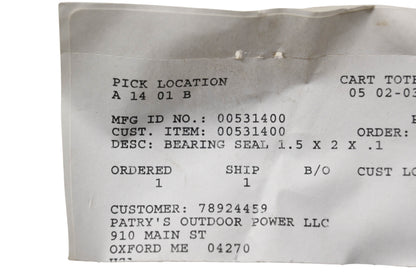 Ariens 00531400 Bearing Seal NOS