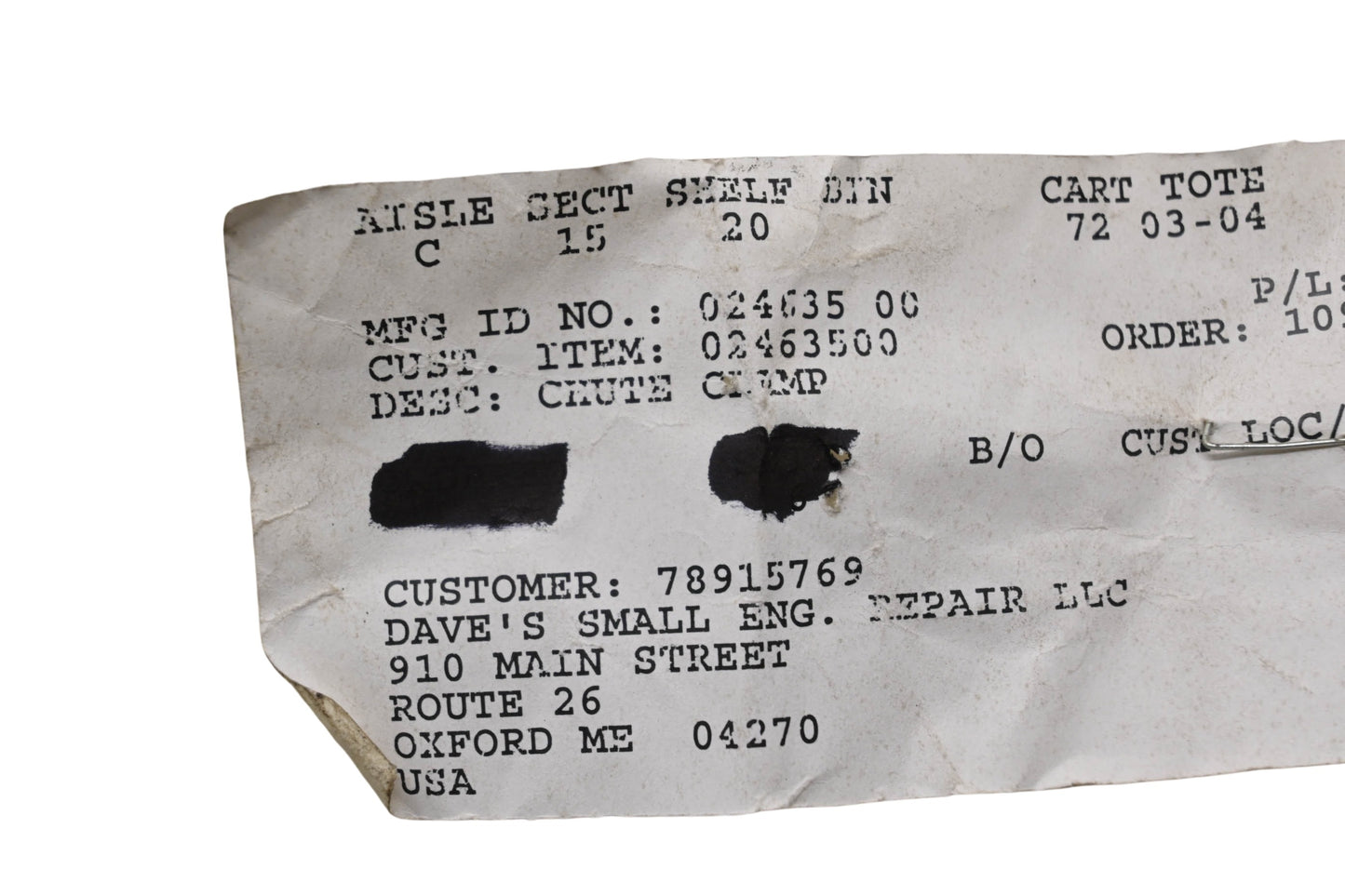 Ariens 02463500 Chute Keeper NOS