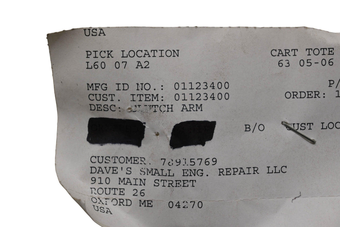 Ariens 01123400 Clutch Arm NOS