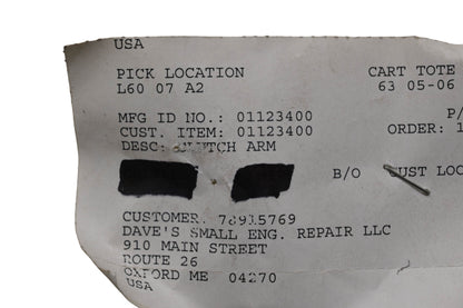 Ariens 01123400 Clutch Arm NOS