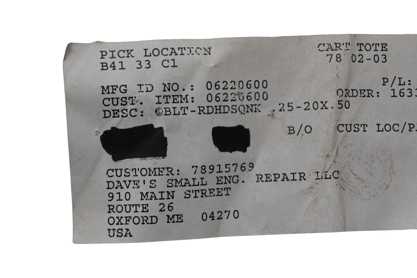 Ariens 06220600, 06200306 Bolt NOS