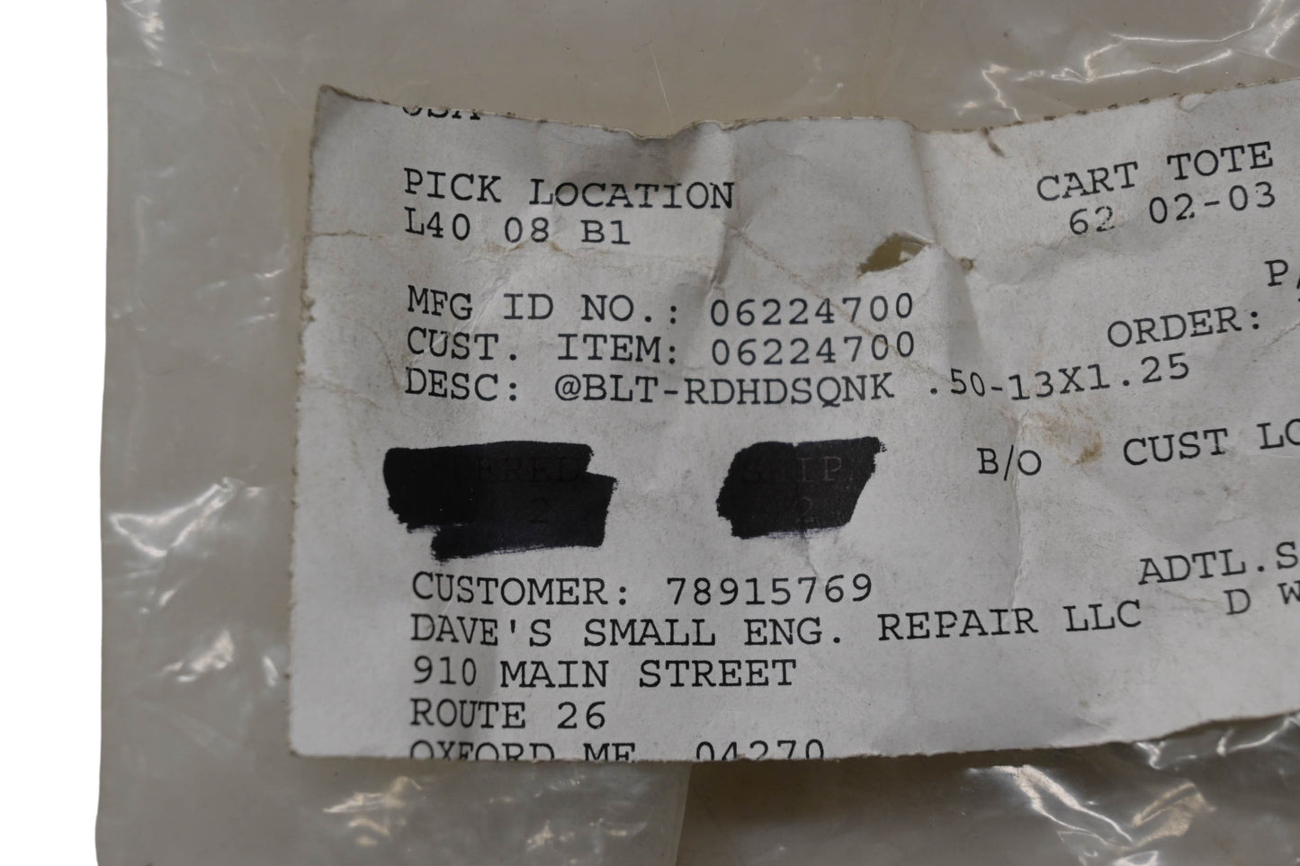 Ariens 06224700, 06200325 Bolt NOS