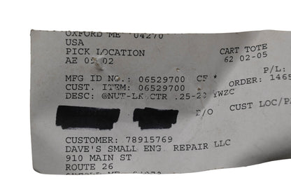 Ariens 06529700, 06500812 Nut NOS
