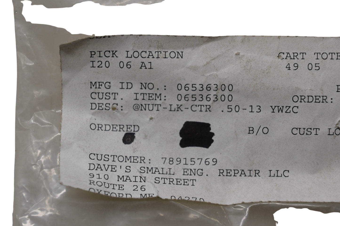Ariens 06536300, 6500827 Nut NOS