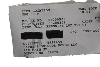 Ariens 06200309 Bolt NOS